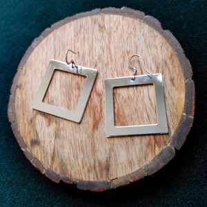 Silver Square Earrings